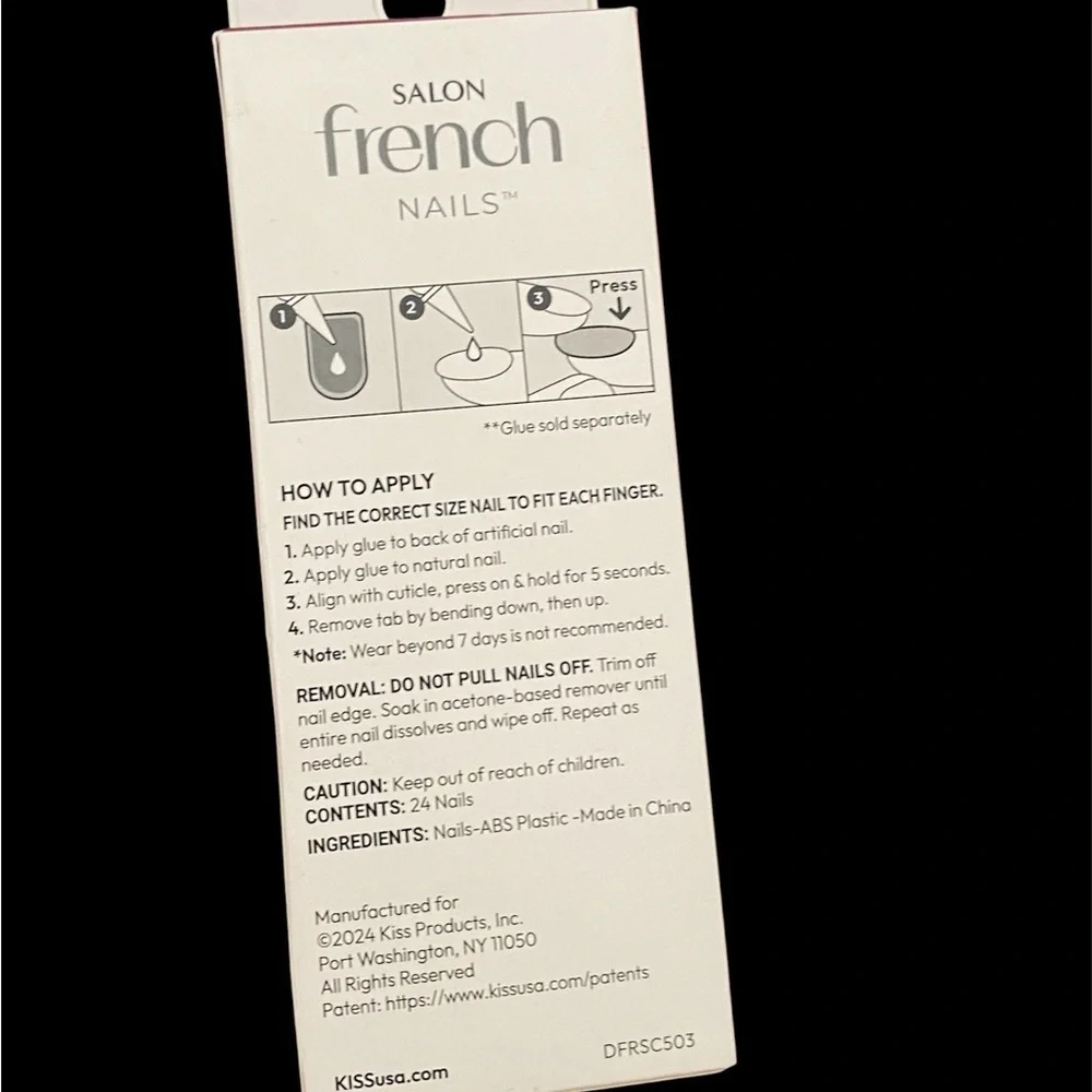 Bundle of 2 French press-on nail sets, both with 24 nails each